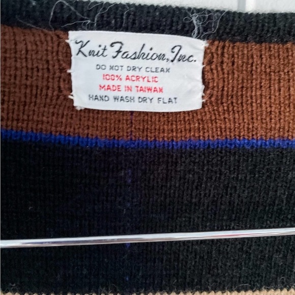 Vintage Plaid Stripe Button Down Knit Cape/Poncho - Picture 8 of 11